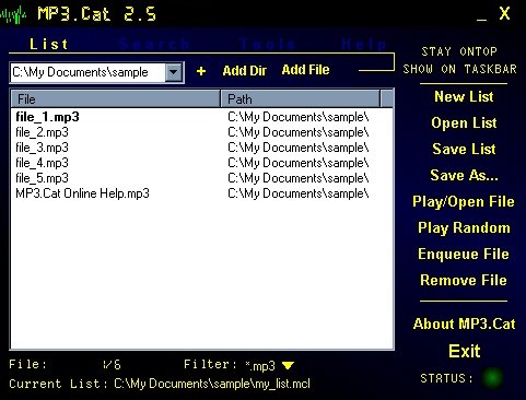 This is the Main Screen of MP3.Cat.